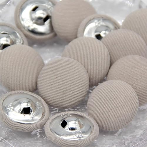 10 Stück Bunte Stoff-überzogene Metallschaft-Nähknöpfe for Kleidung, Kindermantel, Strickjacke, rund, große Stoffknöpfe, DIY-Dekorationen(NO.11,11mm 10pcs) von Generic