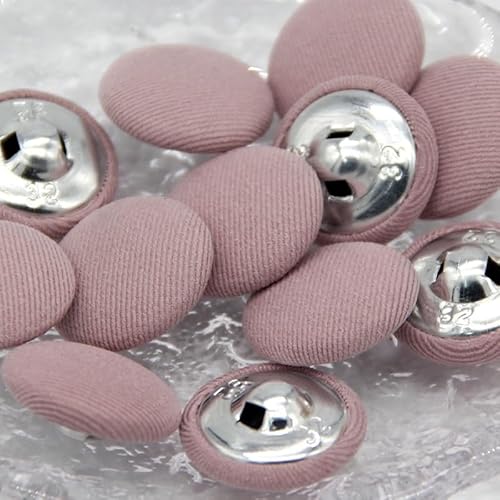 10 Stück Bunte Stoff-überzogene Metallschaft-Nähknöpfe for Kleidung, Kindermantel, Strickjacke, rund, große Stoffknöpfe, DIY-Dekorationen(NO.12,30mm 10pcs) von Generic