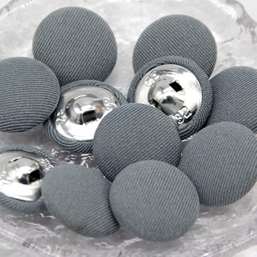 10 Stück Bunte Stoff-überzogene Metallschaft-Nähknöpfe for Kleidung, Kindermantel, Strickjacke, rund, große Stoffknöpfe, DIY-Dekorationen(NO.2,11mm 10pcs) von Generic