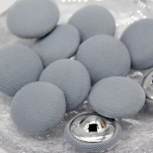 10 Stück Bunte Stoff-überzogene Metallschaft-Nähknöpfe for Kleidung, Kindermantel, Strickjacke, rund, große Stoffknöpfe, DIY-Dekorationen(NO.8,11mm 10pcs) von Generic