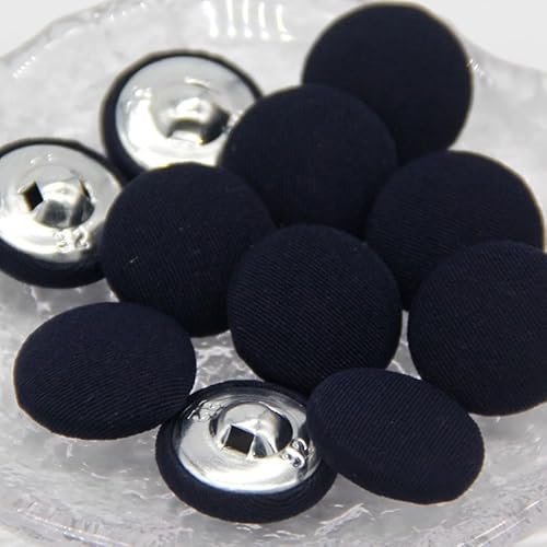 10 Stück Bunte Stoff-überzogene Metallschaft-Nähknöpfe for Kleidung, Kindermantel, Strickjacke, rund, große Stoffknöpfe, DIY-Dekorationen(NO.9,15mm 10pcs) von Generic