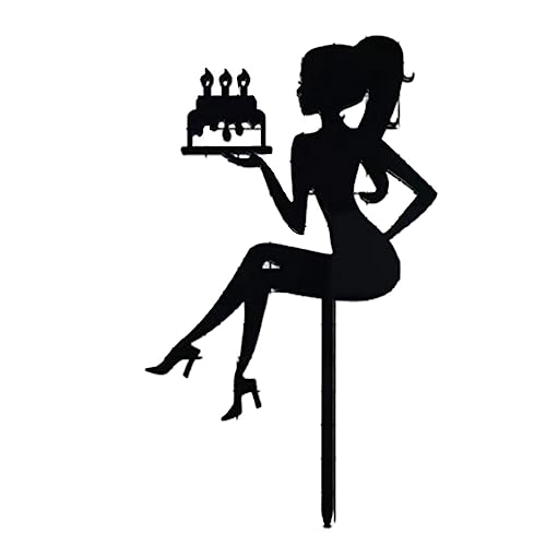 10 Stück High Heel Girl Cake Topper, Acryl Kuchen Picks Dame Silhouette Kuchendekoration Kuchen Aufsatz Topper Tortenstecker Deko für Cupcake Party Dessert von Generic