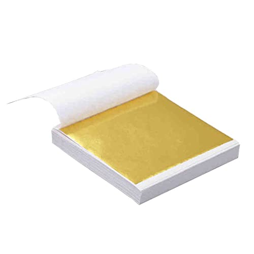 100 Blatt Nachahmung Blattgold für Kunstvergoldung Handwerk Dekoration Möbel 8X8.5Cm Professionell und attraktiv von Generic