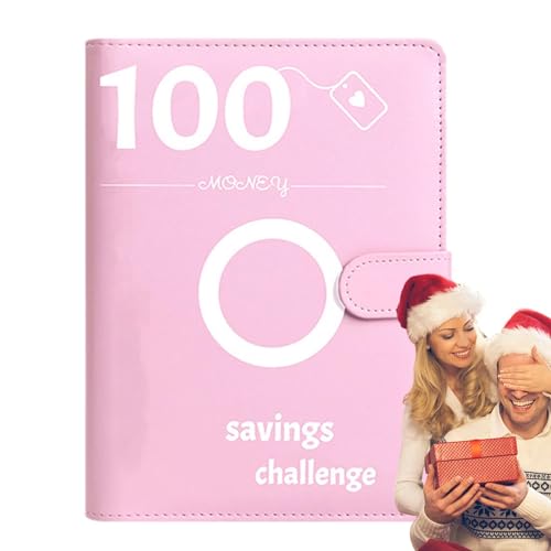 100 Envelope Saving Challenge, 5 Binder Notizbuch Set, Budget Planner, PU Leder Binder Geld Organizer Sparen, 5 Ringbuchordner für Finanzplaner Budget Sparen Mappe Cash Stuffing Startset von Generic