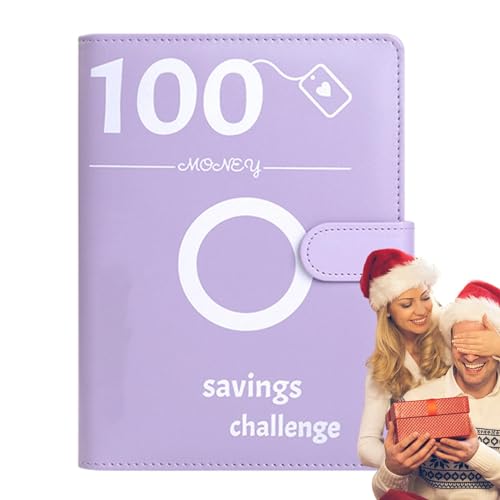 100 Envelope Saving Challenge, 5 Binder Notizbuch Set, Budget Planner, PU Leder Binder Geld Organizer Sparen, 5 Ringbuchordner für Finanzplaner Budget Sparen Mappe Cash Stuffing Startset von Generic