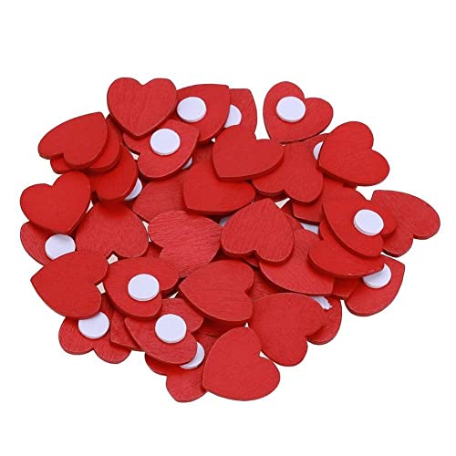 100 Stück Mini Holz Rot Liebe Herz Schwamm Aufkleber DIY Craft Home School Office Hochzeitswand Dekoration elegant und beliebt von Generic