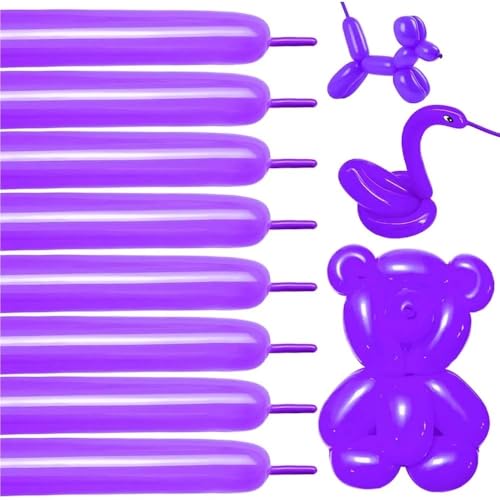 100 Stück durchsichtige Luftballons, dünne Latexballons, for Tierballons, Ballonherstellung for Anfänger, Karnevalsparty-Dekoration for Kinder(Purple) von Generic