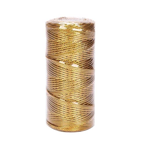 100 m Gold Silber Makramee-Kordel Schnur Schnur Schleifen Basteln DIY Geschenkpapier 1,5 mm Home Twisted Decor Faden Textil Nähen von Generic