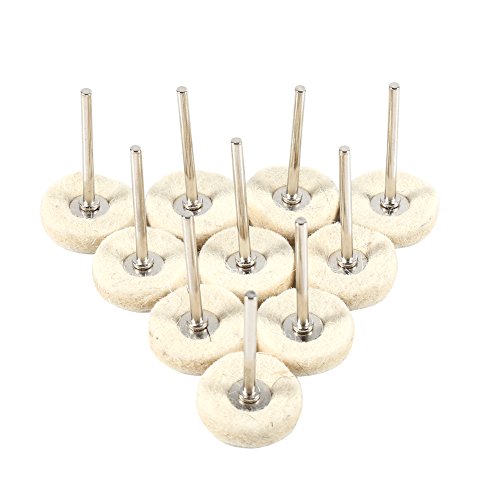 10PCS 25MM Wollfilz Polieren Polieren Bohrer Schleifer Rad Pinsel Mit Griff Für Dreh Werkzeug von Generic