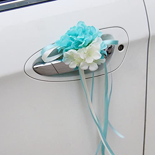 10Pcs Hochzeitsdeko Autoschmuck Rückspiegel Türgriff Deko Rückspiegel Türgriff Hochzeit Stuhl Zurück Dekoration Blume Hochzeitsauto Dekoration Auto Schleifen, Hochzeit Deko von Generic