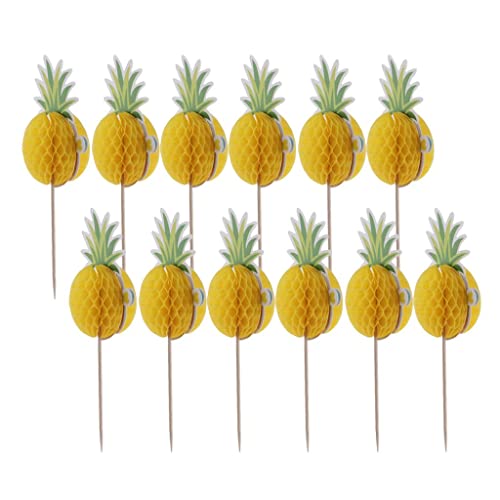 12 Stück Ananas Cupcake Topper Cake Topper für Luau Geburtstags Themed Party Supplies von Generic