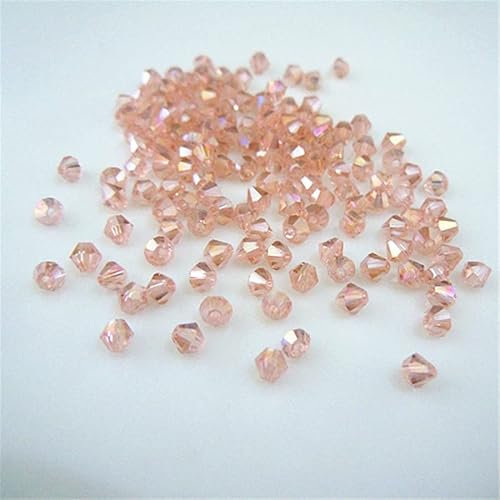 1300 Stück 3 mm Doppelkegel-Kristallperlen, bunte Glasperlen für Schmuck, Perlenbedarf, handgefertigtes Handwerk, DIY-Perlenprojekte, Armbänder, Halsketten, Ohrringe, Schmuck (rosa ab) von Generic