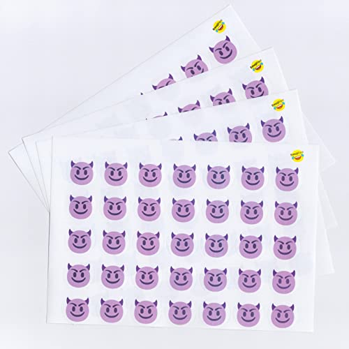 140 Smiling Imp Emoji-Gesichtsaufkleber – glänzende, wasserdichte Vinyl-Aufkleber, geeignet für jede Anwendung, Zweck oder Grund. von Generic