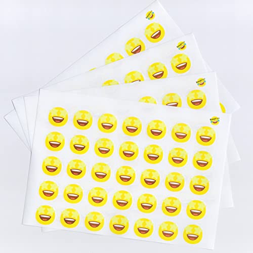 140 Star Struck Emoji-Gesichtsaufkleber – glänzende, wasserdichte Vinyl-Aufkleber, geeignet für jede Anwendung, Zweck oder Grund. von Generic