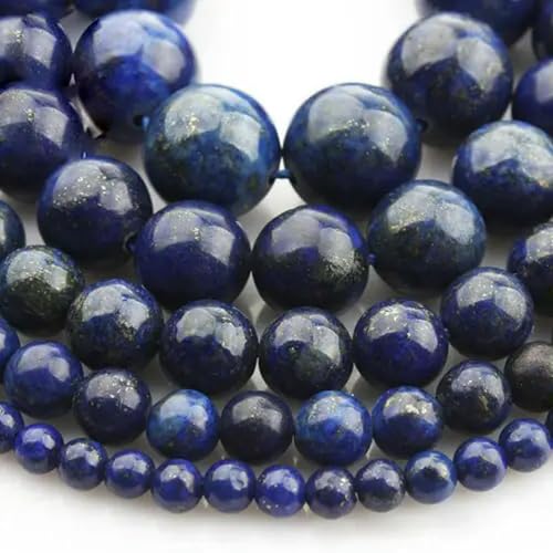 15" Strang Naturstein Bergkristall Edelstein Runde Perlen 4mm 6mm 8mm 10mm 12mm-Lapislazuli-6mm von Generic