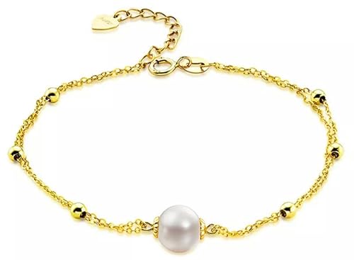 18 Karat Gelbgold 9–10 mm Süßwasser-Zuchtperlen-Kettenarmband 18 Karat Gelbgold 9–10 mm Süßwasser-Zuchtperlen-Kettenarmband von Generic