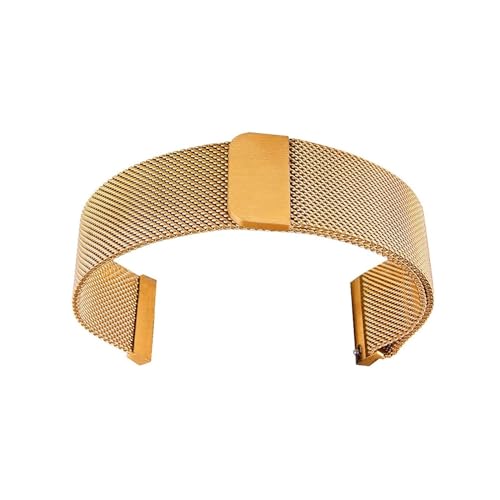 2 STÜCK Smartwatch-Uhrenarmband Mit Magnetverschluss, 12MM 14MM 16MM 18MM 20MM 22MM 24MM Mailänder Uhrenarmband Aus Metall Schnellverschluss-Ersatzarmband (Color : Gold, Size : 12MM) von Generic