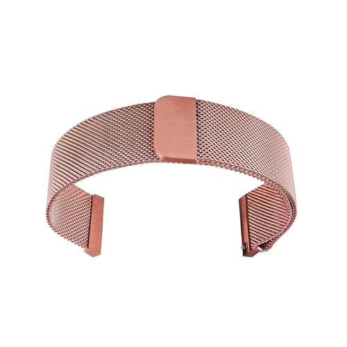 2 STÜCK Smartwatch-Uhrenarmband Mit Magnetverschluss, 12MM 14MM 16MM 18MM 20MM 22MM 24MM Mailänder Uhrenarmband Aus Metall Schnellverschluss-Ersatzarmband (Color : Rose gold, Size : 14MM) von Generic