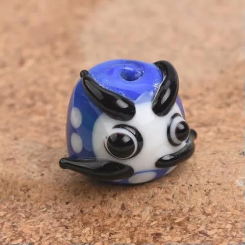 2 Stück 15 mm handgefertigte Daruma Lampwork Bodhidharma Perlen zur Schmuckherstellung-Dunkelblau von Generic