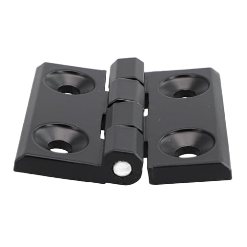 2 Stück 40/50/60 mm langes Scharnier aus Metall, schwarz, Türscharnier, Schrank, Aluminiumbox, Spritzschutz, Schuppentürbeschläge (schwarz, 40 x 40 mm) von Generic