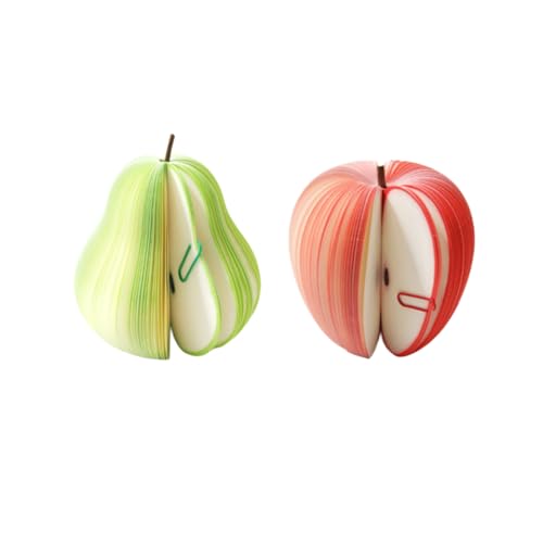 Generic Haftnotizen Obst Apfel Birne, 2 Stück, 3.54 x 3.94 inches, Notizblock von Generic