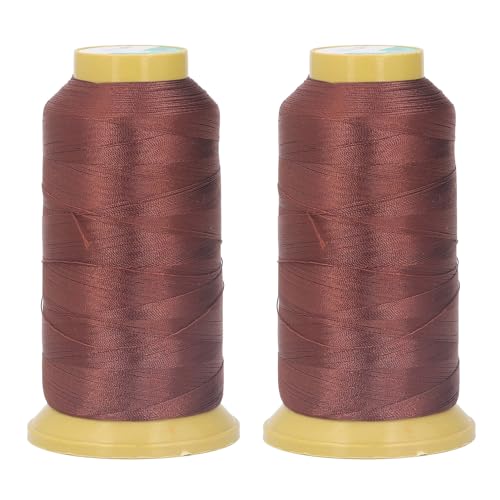 2 Stück Nähgarnkegel, hohe Zugfestigkeit, verhindern Bruch, Quilten, Nähgarnspulen, je 2187 Yards, für alle Nähmaschinen (Medium Brown) von Generic