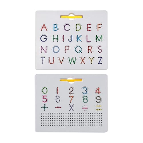 2-in-1 magnetisches Zeichenbrett mit Stahlkugeln | Doppelseitige magnetische Buchstabentafel, magnetisches Alphabet-Zeichenbrett, Magnetperlen-Tablet-Pad, Magnete, praktisches Zeichenbrett, ca von Generic