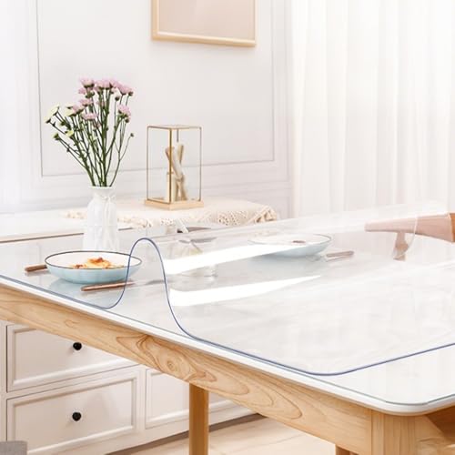 2.0mmTransparent Tischdecke Abwaschbar Tischfolie Glasklar Folie Tischschutz Transparent Schutzfolie Wasserdicht PVC Schutztischdecke(Mattiert,100x160 cm) von Generic