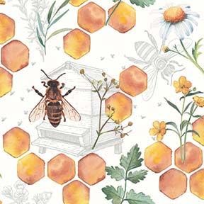 20 Stück 6,5 Bienen-Servietten für Serviettentechnik, Bienen-Dinner-Servietten, Papierservietten, Cocktail-Servietten, niedliche Honigbienenen-Servietten, Servietten, dekorative Servietten, von Generic