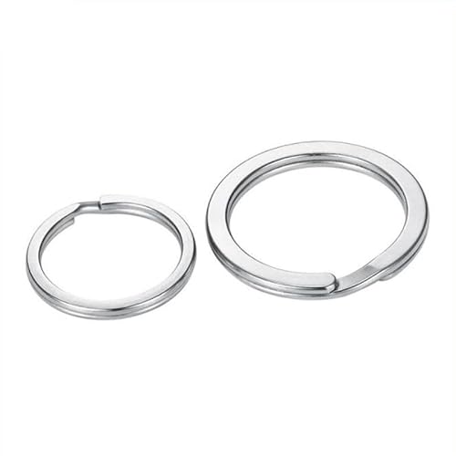 20 Stück Edelstahl-Metall-Karabiner-Ketten-Schlüsselanhänger, rund, flacher Draht, Schlüsselfeder-Schlüsselanhänger für Schmuckherstellung, DIY von Generic