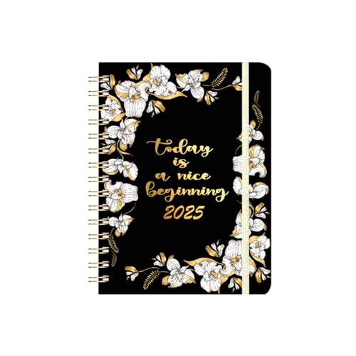 2025 Plan Notebook 2025 von Januar bis Dezember Notizblock Zeitplan für Hausfrauen Studenten Lehrer College Kariert Liniert (A, 21cm) von Generic