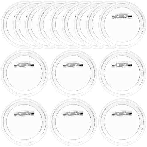 AMJKEJI 24 Stück Buttons Selber Machen, Buttons Anstecker, Transparente DIY Ansteckbuttons Set 45mm Button mit Anstecknadel für Foto Bild Kleidung DIY Handwerk von Generic