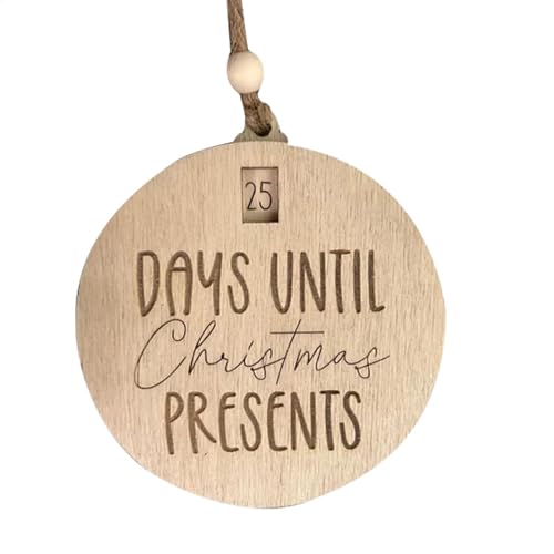 25 Tage bis Weihnachten Countdown, Weihnachts-Countdown-Ornamente, Rotierende Countdown-Christbaumschmuck aus Holz, Niedlicher Bären-Weihnachtskalender für Kinderpartys, Neujahrspartys von Generic