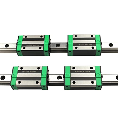 2PCS HGR30 HGH30 Quadratische lineare Führungsschiene 100-1100 mm + 4 STÜCK Blockschlitten Hgh30ca / Flang Hgw30cc (Color : HGW30CC, Guide Length : 1100mm) von Generic