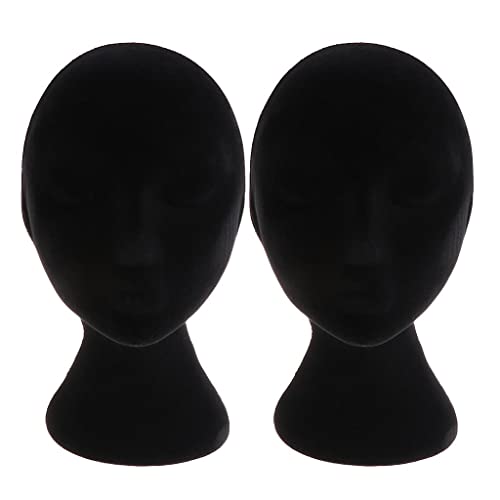 2X Weibliche Schaum Mannequin Puppe Kopf Modell Perücken Brille Display Schwarz von Generic