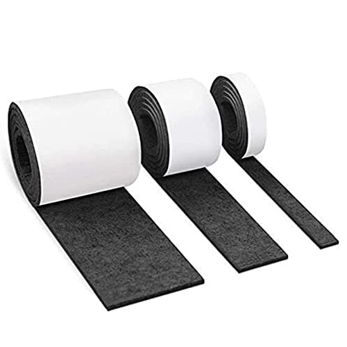 3 Rollen Filzgleiter Selbstklebend, Selbstklebend Schwarz Filzstreifen Klebenband, 5mm Dicke Filzplatten Filzmatten zum Zuschneiden Filzgleiter Möbelgleiter von Generic