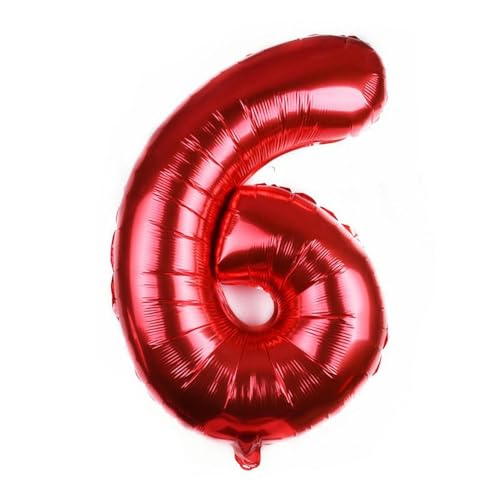 32 Zoll mittlere Zahl Aluminium Film Ballon, perfekt für Geburtstag, Hochzeit, Party Dekoration-rot-Zahl 6 32 Zoll mittlere Zahl Aluminium Film Ballon, perfekt für Geburtstag, Hochzeit, Party Dekoration-rot-Zahl 6 von Generic
