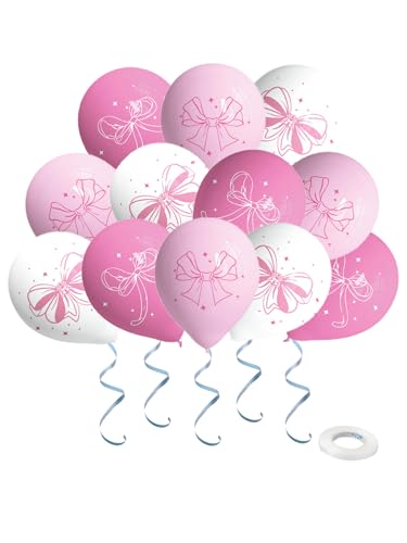 36 Stück 30,5 cm rosa Schleife Party Luftballons Fliege Thema Geburtstag Party Supplies Junggesellinnenabschied Hochzeit Party Dekorationen Frauen Rosa Schleife Foto Requisiten von Generic