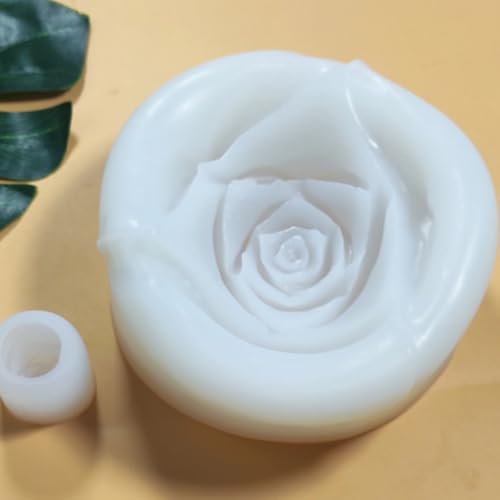 3D-Blumenrose zur Kerzenherstellung Kerzenherstellungsform Seifenherstellung Silikon Fondant Seife 3D-Kuchen Epoxidharz Wachs Cupcake Gelee Süßigkeiten Valentinstag Dekoration (F) von Generic