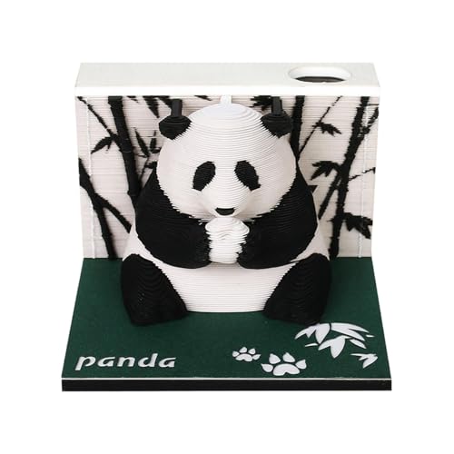 3D-Haftnotizen, 3D-Panda-Memo | 3D-Panda-Haftnotizen-Notizblock aus Pappe - Art Notes, abreißbarer Planer, Notizblock, dekorative Schreibtischdekoration für Tisch, Fensterbank, Vitrine, Bücherregal von Generic