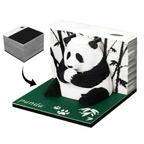 3D-Notizblock, 3D-Haftnotizen | Haftnotizen 3D-Panda-Notizblock aus Pappe - Art Notes, abreißbarer Planer, Notizblock, dekorative Schreibtischdekoration für Tisch, Fensterbank, Vitrine, Bücherregal von Generic