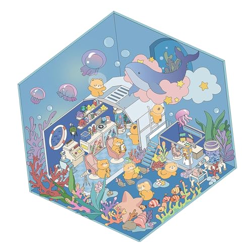 3D. Kids Room Decals - Kreative Aufkleberszenen, machen Sie Ihre eigene Wandkunst | Fun Diys Room Decor, Peel- und Stick -Wandgemälde, engagierende Aufkleberaktivität, interaktive Dekoration für Schla von Generic