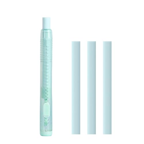 4 Stück Kreativer Radiergummi in Form eines mechanischen Stifts, einziehbarer Radiergummi aus Gummi für die Schule, einziehbarer mechanischer Radierstift, inklusive Radiergummi (Light Green, One Size) von Generic