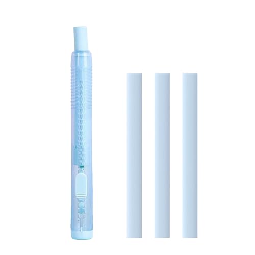 4 Stück Kreativer Radiergummi in Form eines mechanischen Stifts, einziehbarer Radiergummi aus Gummi für die Schule, einziehbarer mechanischer Radierstift, inklusive Radiergummi für (Blue, One Size) von Generic