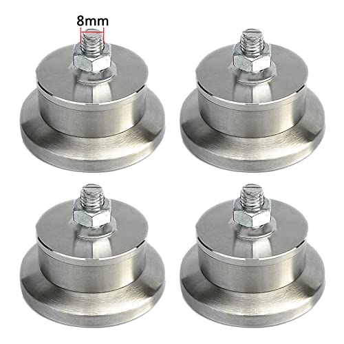 4 Stück Möbelbeine, Couchbeine, Möbelfüße aus Edelstahl, runde Ersatz-Möbelerhöhungen, für Schrank, Schreibtisch, Bett, Sofa, Couch, Schrank, M8- oder M10-Gewinde (M8,B) von Generic