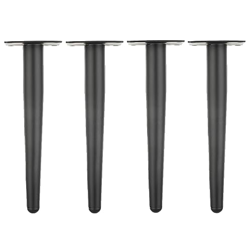 4 Stück Möbelstützbeine aus Metall, konische Tischbeine, Schwarze gerade Möbelbeine, gerade konische Ersatzfüße, für Sofa, Couch, Stuhl, Ottomane, Schrank, Tisch (55 cm) von Generic