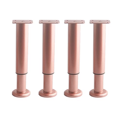 4 Stück verstellbare Möbelbeine, Sofabeine aus Metall, DIY-Möbelbeine, Ersatz-Stützfüße, für Sofa, Tisch, Stuhl, Schreibtisch, Schrank, Schrankfuß (80 mm, Roségold) von Generic