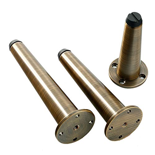 4 langlebige Badezimmerbeine, Tischbeine, Dicke Möbelbeine, aus reinem Kupfer, kein Rosten/Verblassen, konische Ersatzbeine aus Metall, 50 mm Durchmesser, verstellbar 0–6 mm, einfach und mod von Generic