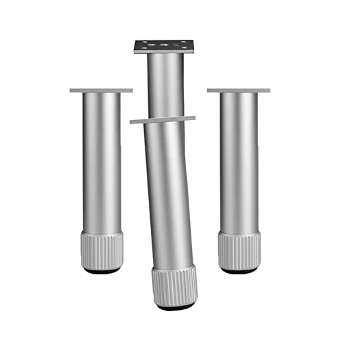 4-teilige Sofabeine, Möbelbeine in Aluminiumlegierungsfarbe, DIY-Ersatz-Couchbeine, Schrankfüße, Bettbeine, einstellbare Höhe (0–12 mm), mehr Stauraum (300 mm/11,8 Zoll) von Generic