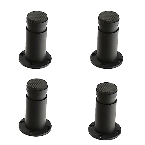 4 verstellbare Möbelbeine, Sofabeine aus Aluminiumlegierung, Möbelbeine aus Metall, runde Tischfüße, DIY-Möbelersatz-Stützfuß für Stuhl, Schreibtisch, Schrank (50 mm, schwarz) von Generic